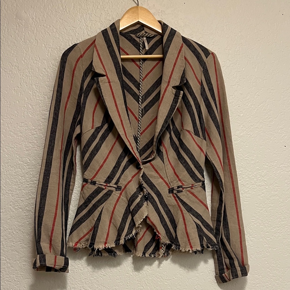 Free People Multicolor Striped Blazer